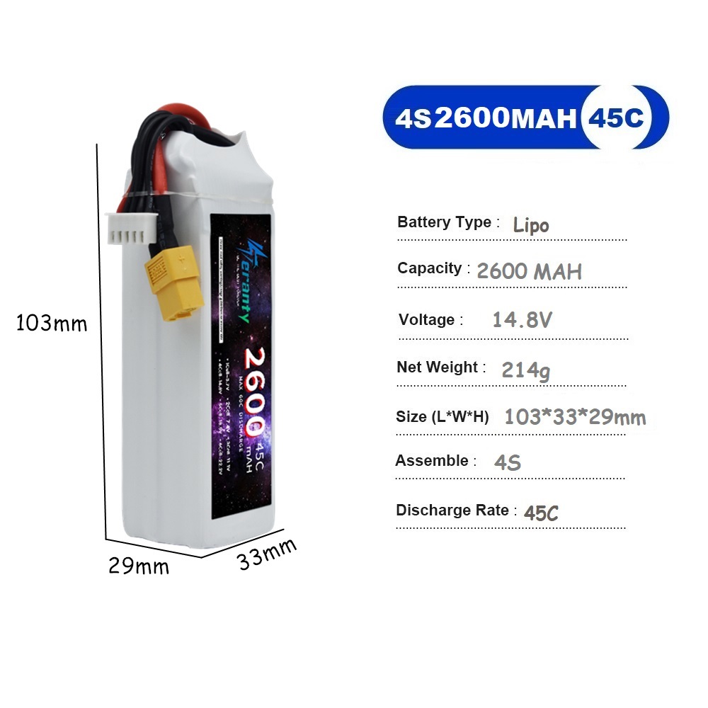 4S LiPo Battery 14.8V 1500mah  – Drone Battery 4S recenzja i cena