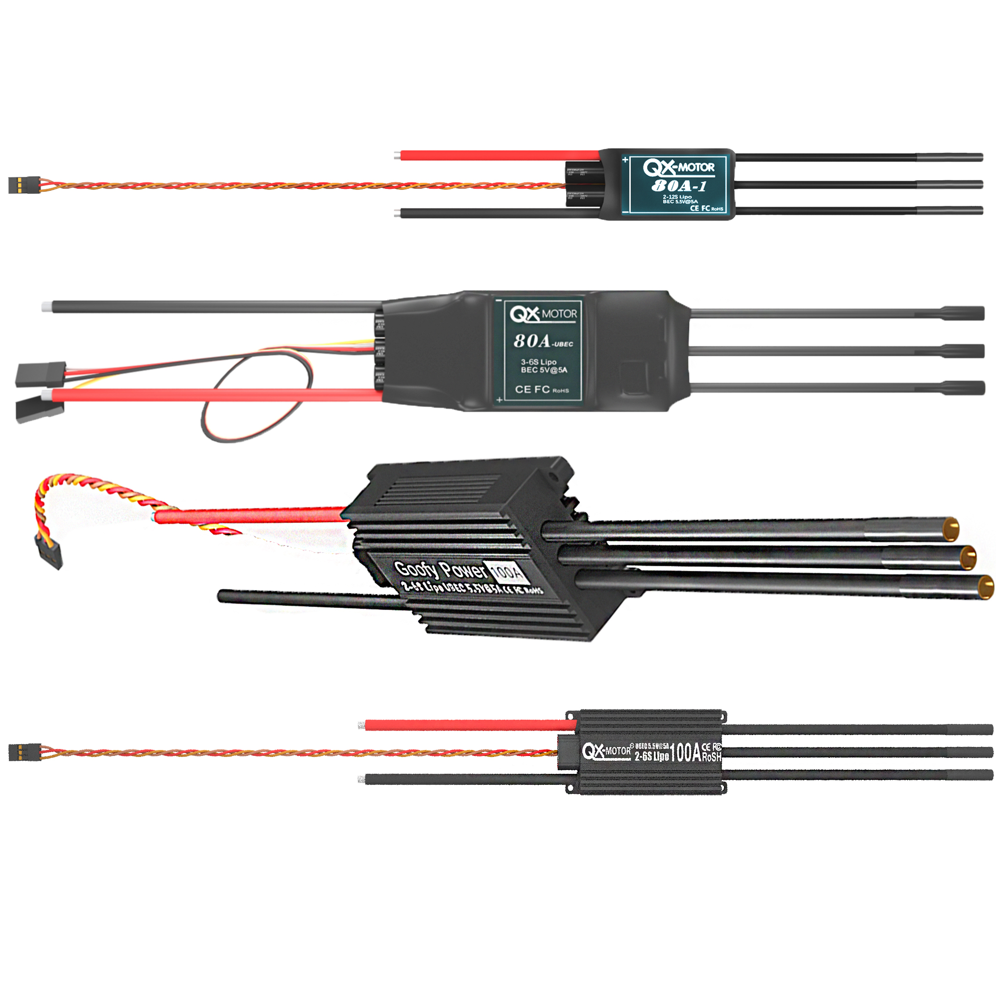 QX-MOTOR Brushless ESC series  – Drone Battery Plate recenzja i cena