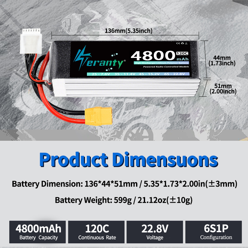 TERANTY 6S 4800mAh Lipo Batter – Drone Battery 6S recenzja i cena