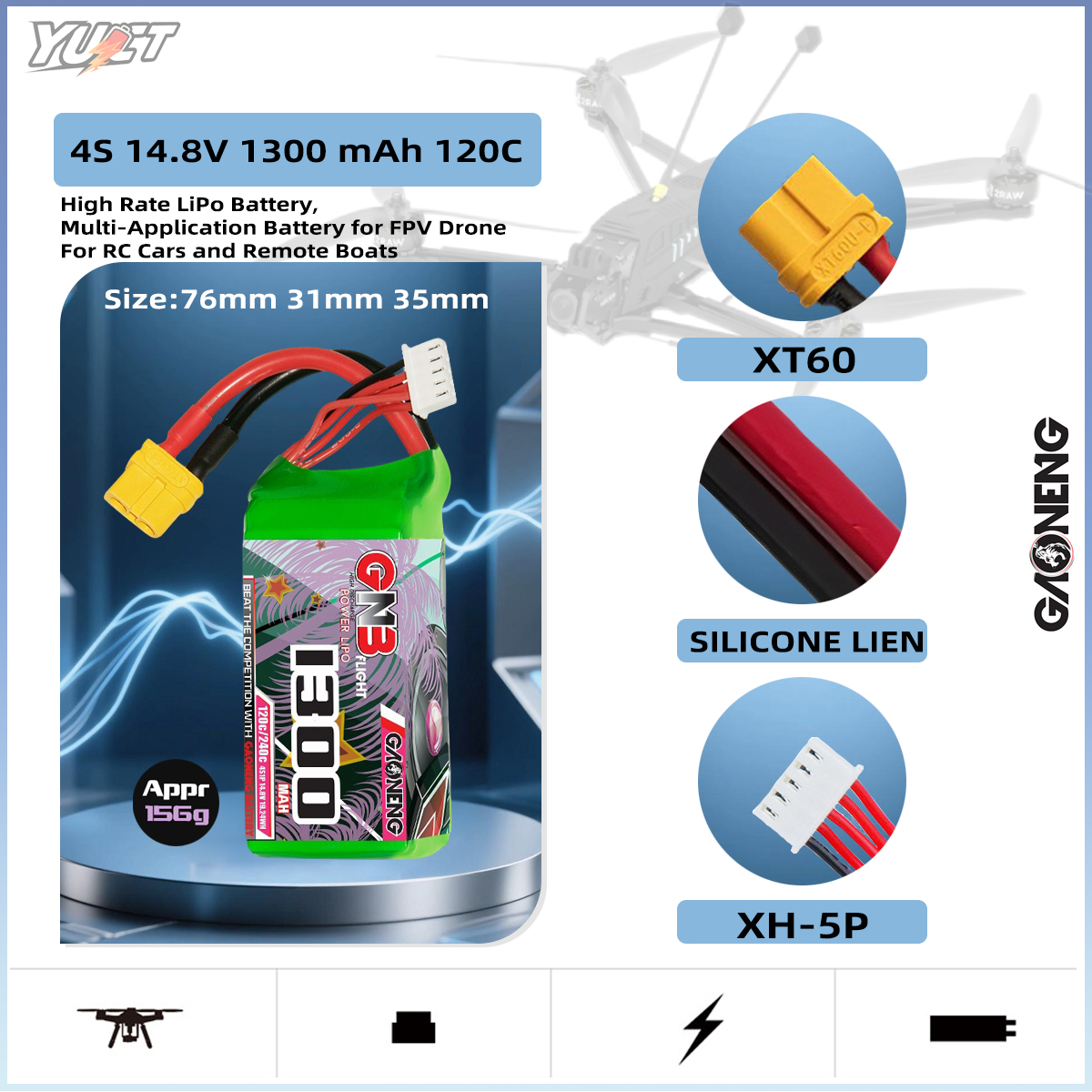YUCT GNB 6S LiPo Battery 22.2V – Drone Battery 4S recenzja i cena