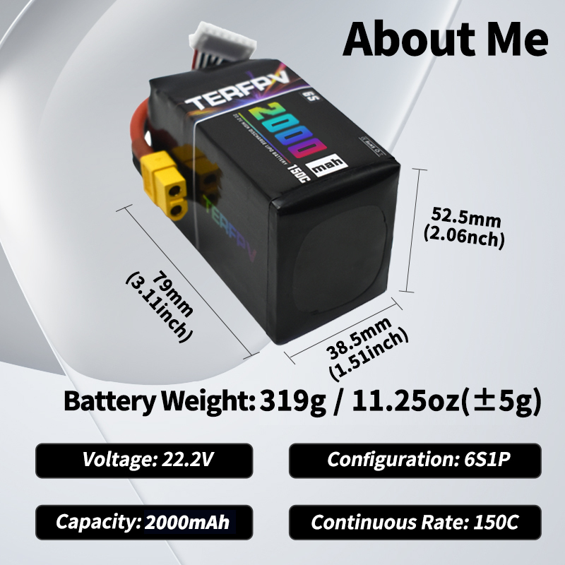 TERFPV 6S 22.2V 2000mAh 150C/3 – Drone Battery 6S recenzja i cena